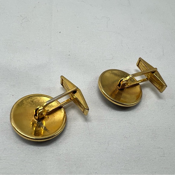 DAMASCENE Spanish Damascus style knight emblem cuff links - Picture 3 of 3